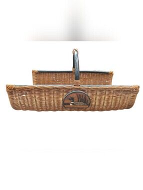 Woven Natural Rottan Habitat Basket with Duck Motif